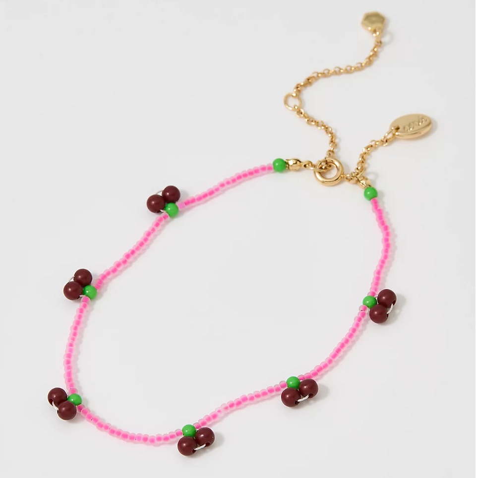 Aerie Cherry Beaded Ankle Bracelet